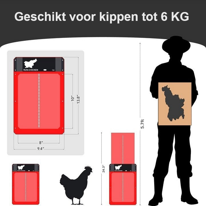 Automatische Poultry PRO+-Hühnertür — wasserdichtes Gehäuse, schnelle Montage