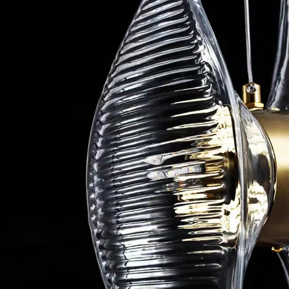 Lámpara colgante de lujo de metal y cristal para mesita de noche | boxzora
