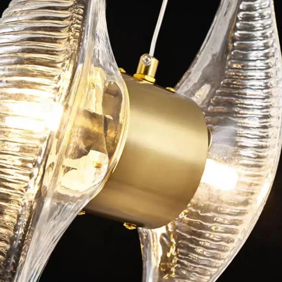 Luksusowa metalowo-szklana lampa wisząca przy łóżku | boxzora