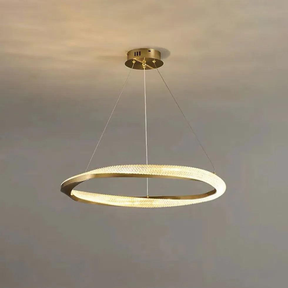 Lámpara colgante de aluminio con doble aro de lujo | boxzora