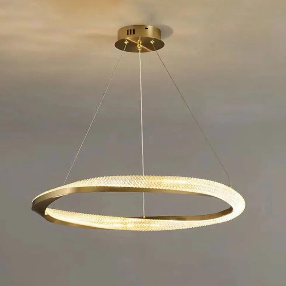 Lámpara colgante de aluminio con doble aro de lujo | boxzora