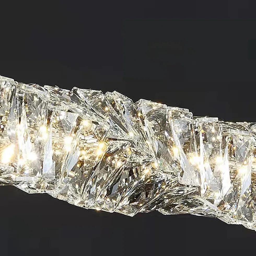 Candeeiro suspenso comprido de cristal para balcão de cozinha | boxzora