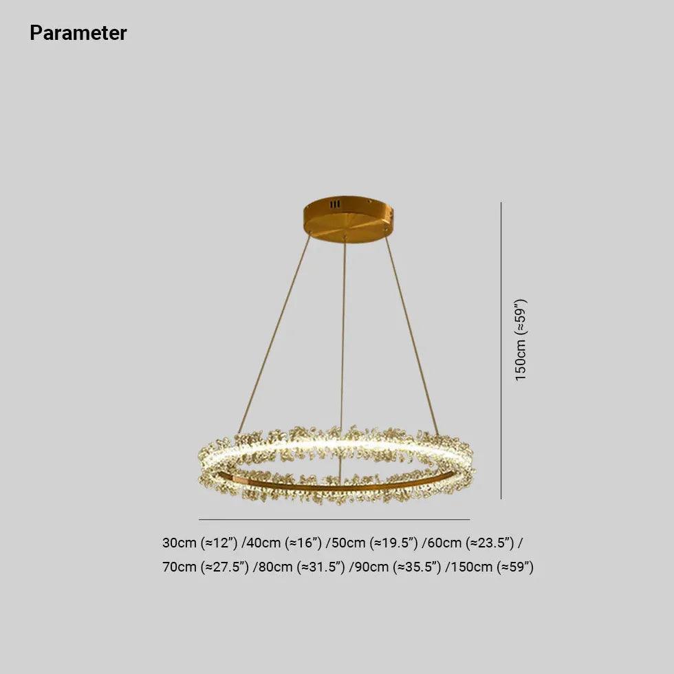 Lámpara colgante moderna circular con cristal para la sala de estar | boxzora