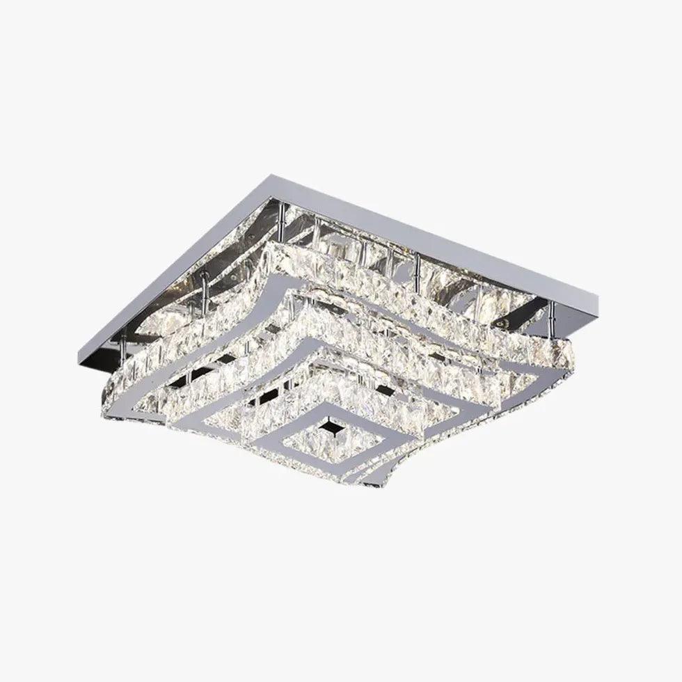 Luz de teto moderna quadrada em cristal para sala de estar | boxzora