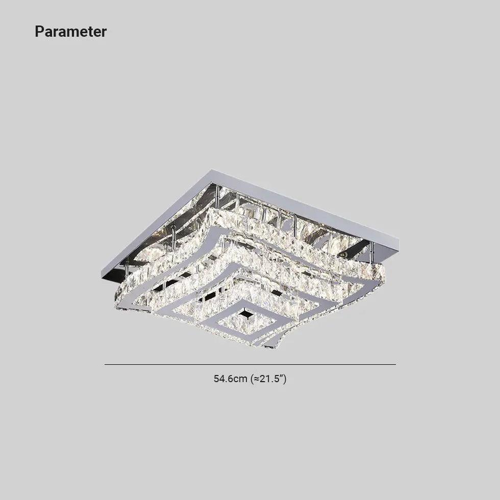Luz de teto moderna quadrada em cristal para sala de estar | boxzora