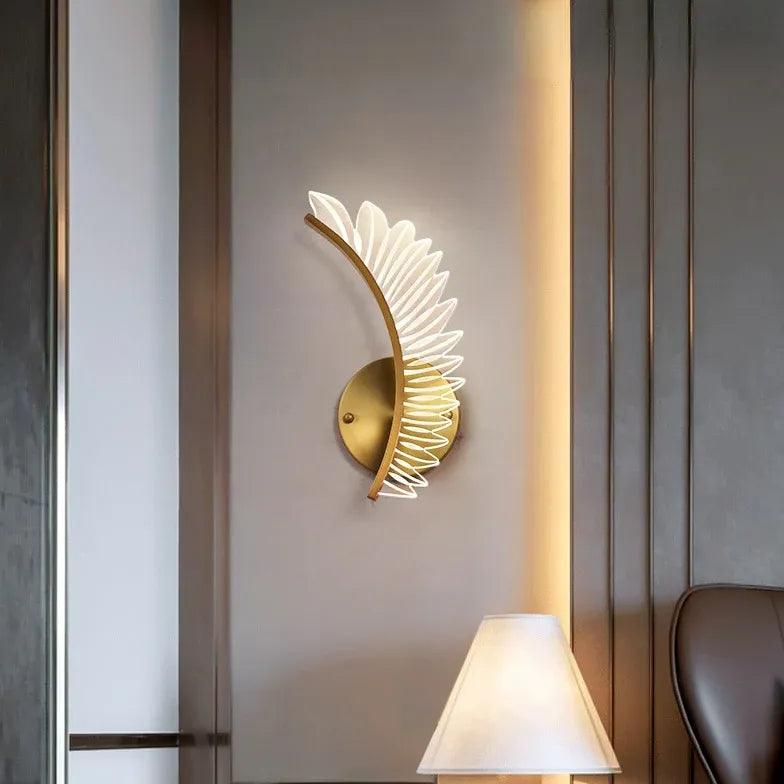 Moderne LED-vegglamper med akrylvinger i fjærdesign | boxzora