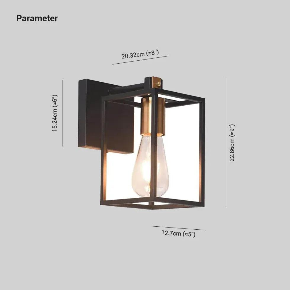 Minimalistyczna czarna żelazna lampa ścienna nad lustro łazienkowe | boxzora