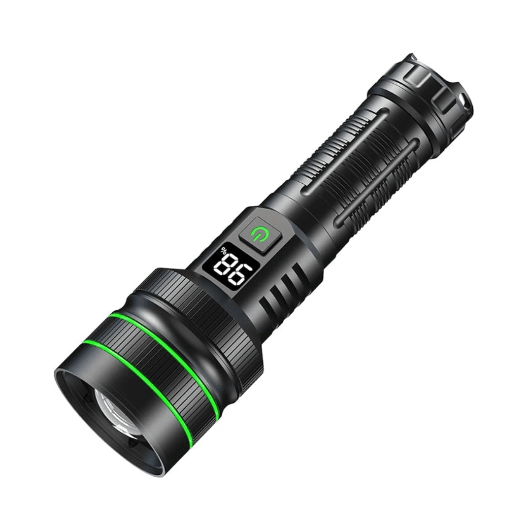 Robust uppladdningsbar LED-ficklampa – justerbar ljusstråle med zoom, kompakt och portabel konstruktion