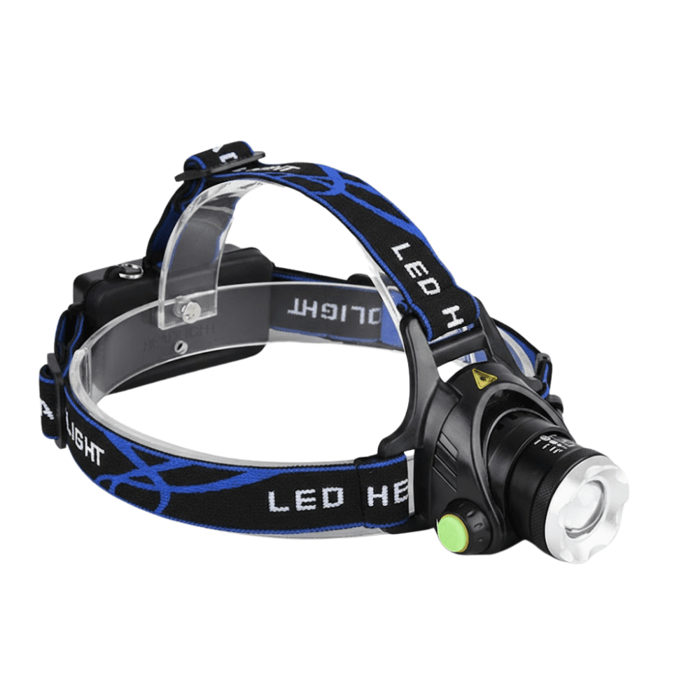 Ladattava LED-otsalamppu — roiskeenkestävä, 2000 lumenia, liukuva tarkennusrengas