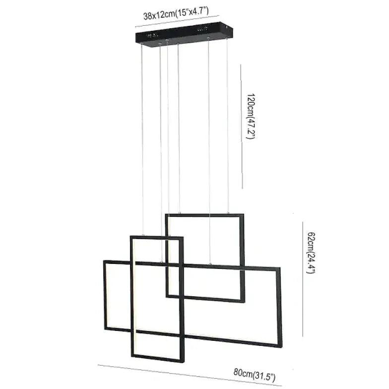 Minimalistische zwarte rechthoekige hanglamp | boxzora