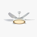 Hvid moderne LED-loftventilatorlampe til stuen | boxzora