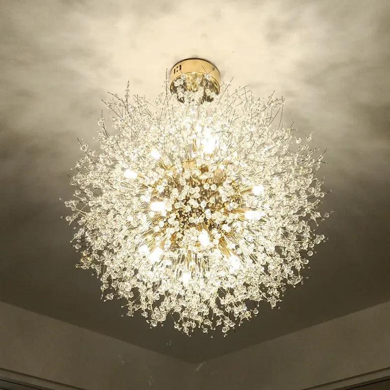 Candelabru de lux cu cristale în formă de păpădie pentru sufragerie | boxzora