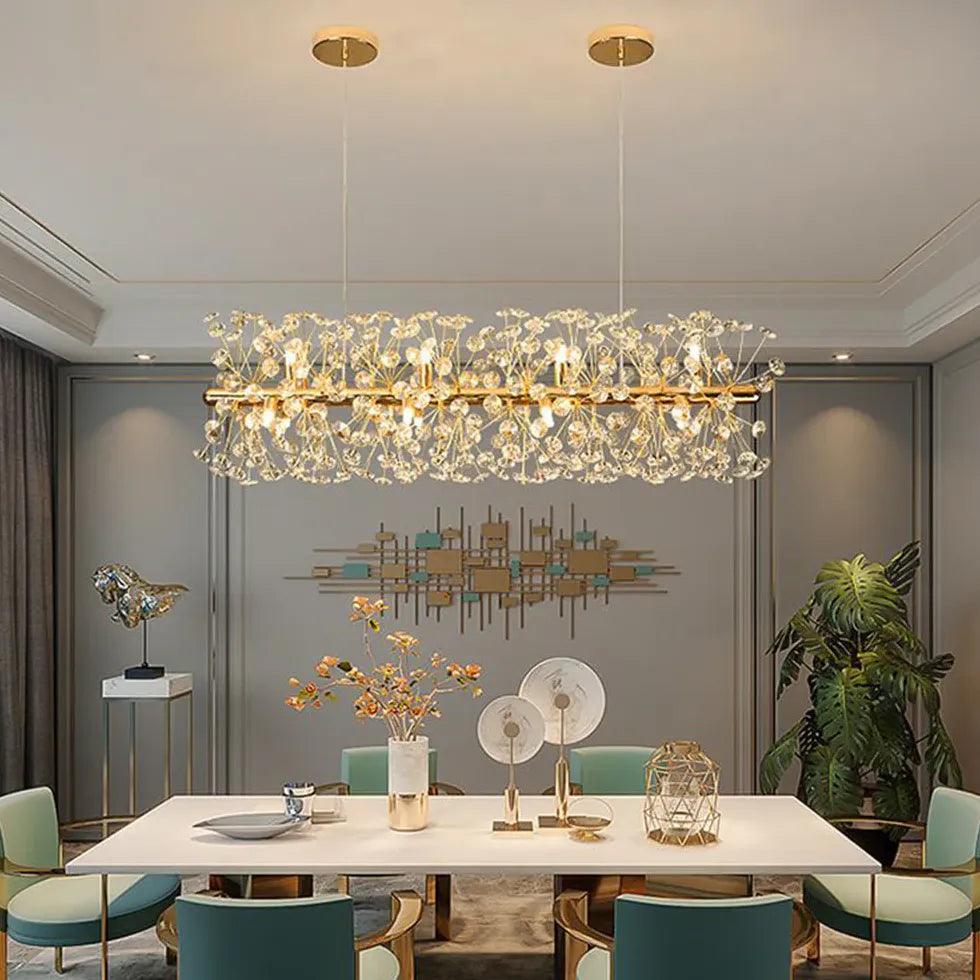 Lámparas colgantes de cristal de lujo con diseño de diente de león para comedor | boxzora