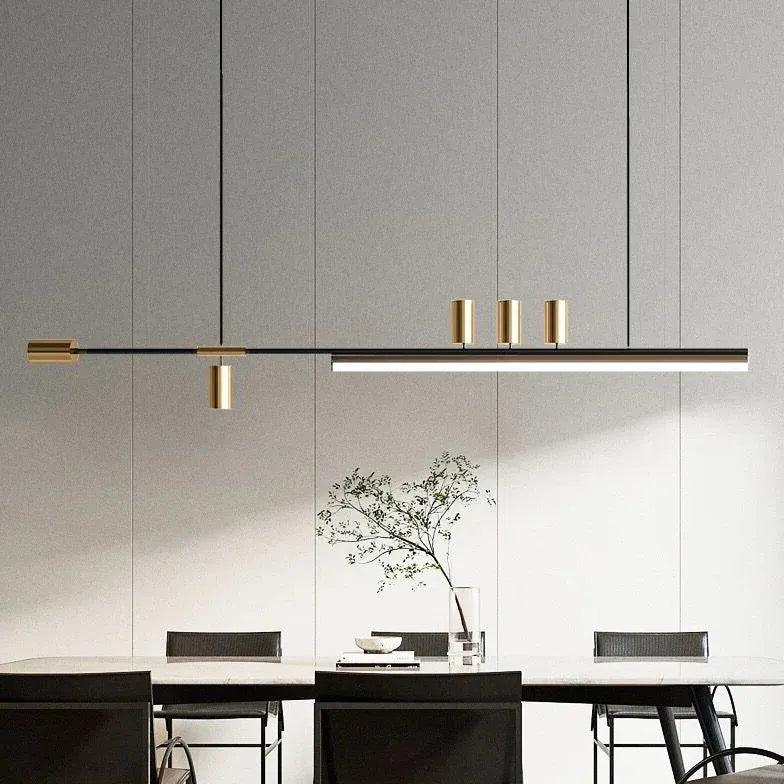 Lineare moderne Pendelleuchte aus Metall für das Esszimmer | boxzora