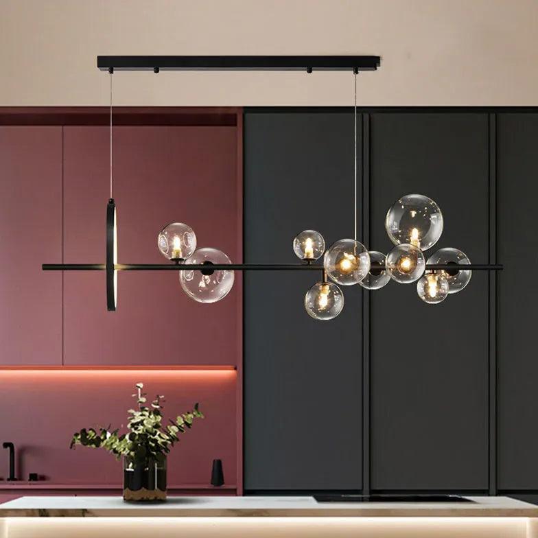 Nordischer geometrischer Kronleuchter aus Glas für das Esszimmer | boxzora