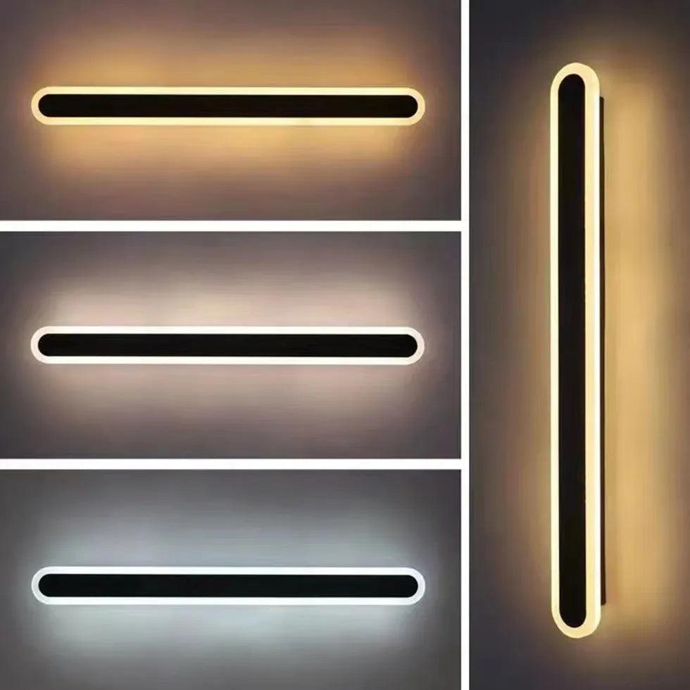 Minimalistische lange wandlamp voor buiten met bewegingssensor, voor de hal | boxzora