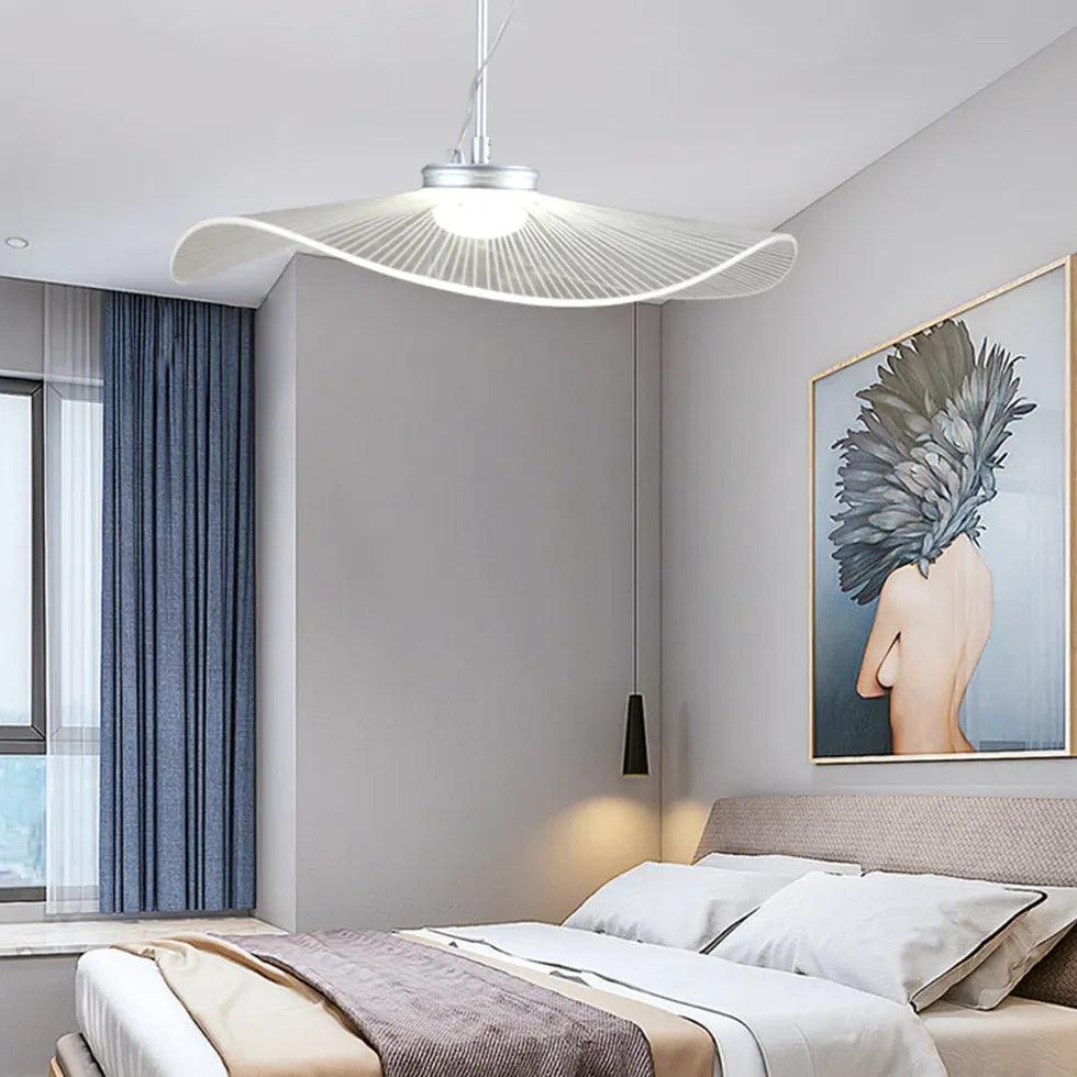 Suspension moderne blanche en forme de vague et de feuille de lotus | boxzora