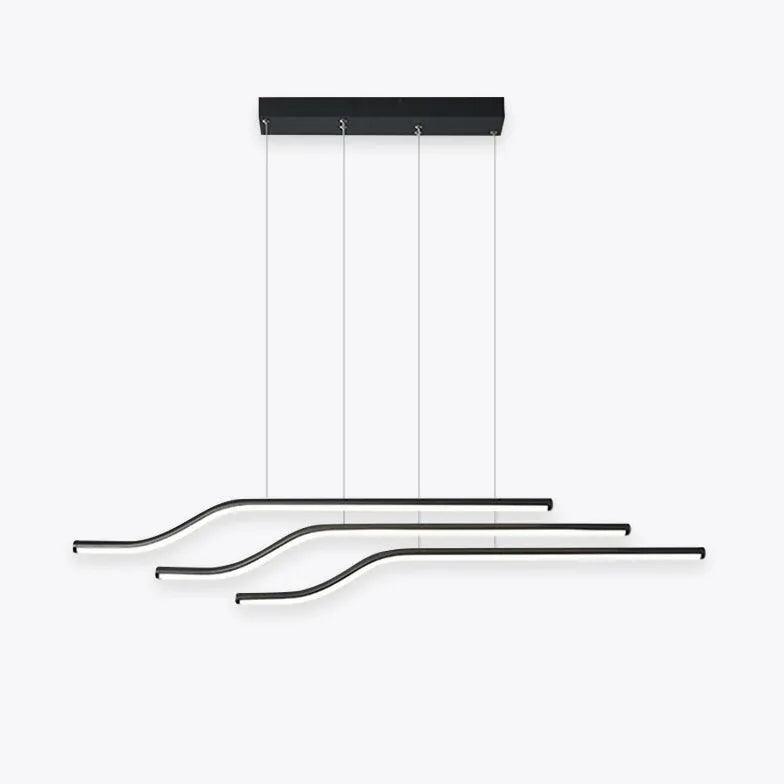 Minimalistyczna czarna lampa wisząca LED w formie linii | boxzora
