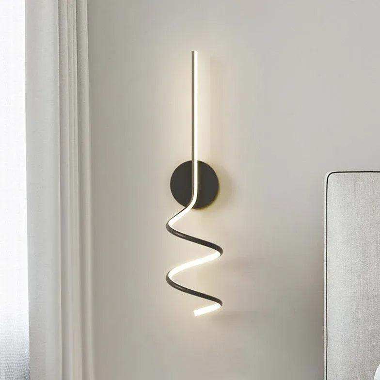 Minimalistische spiraalvormige wandlamp met lijnen voor de woonkamer | boxzora