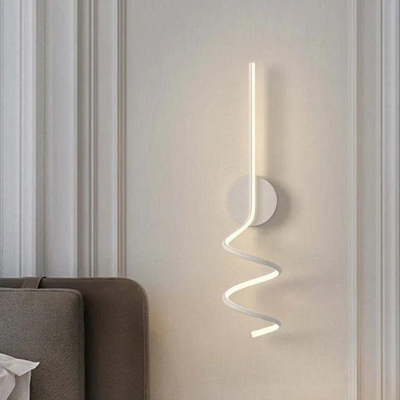 Minimalistische spiraalvormige wandlamp met lijnen voor de woonkamer | boxzora