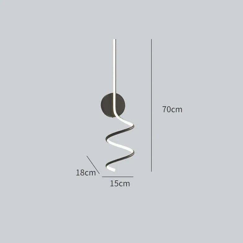 Minimalistische spiraalvormige wandlamp met lijnen voor de woonkamer | boxzora