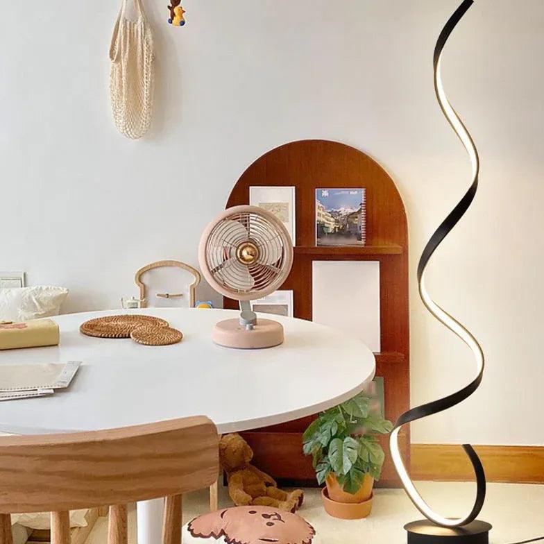 Nowoczesna łukowa spiralna lampa podłogowa LED | boxzora
