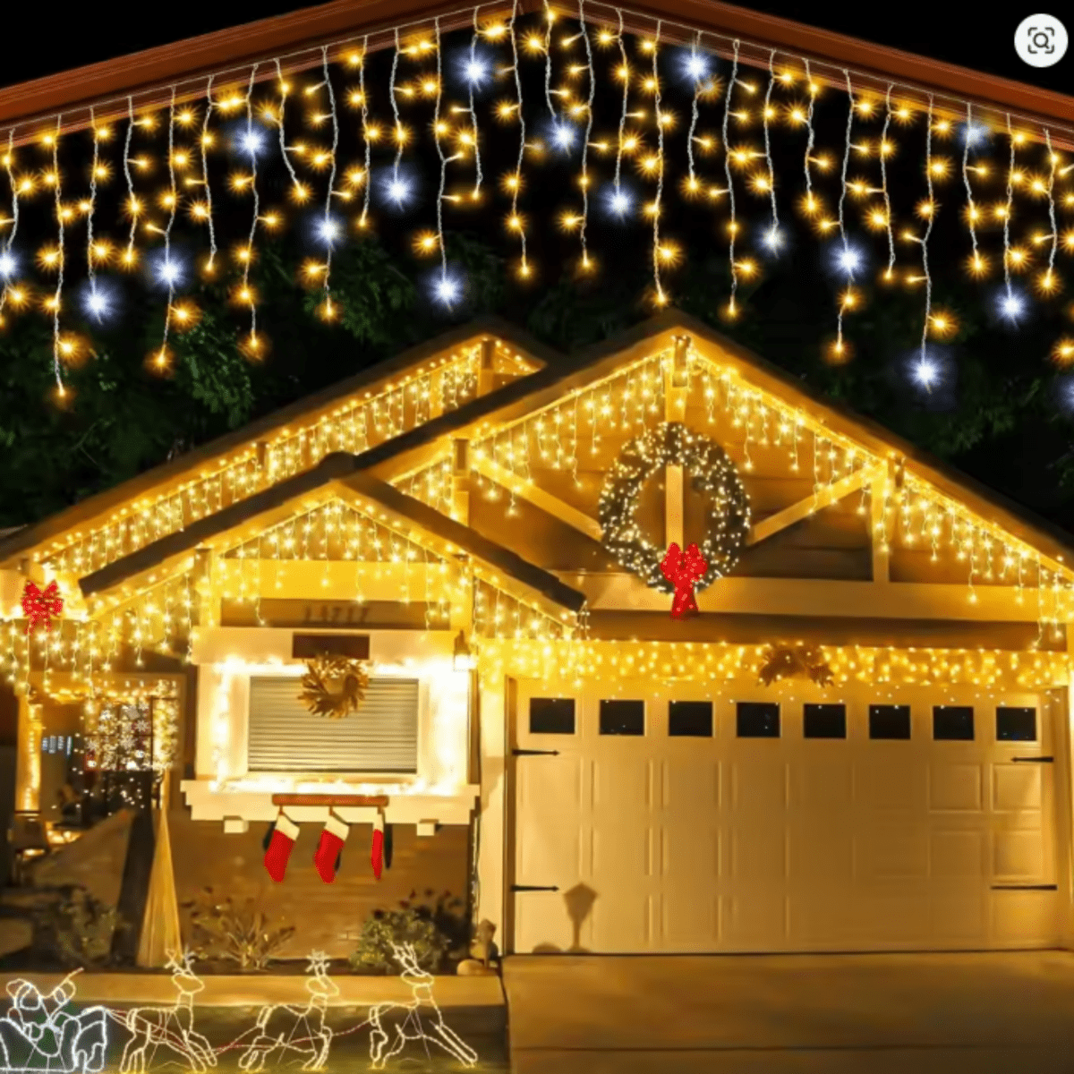 LUMICURTAIN led-tuinslingers - draperiestijl, fonkelende warme verlichting