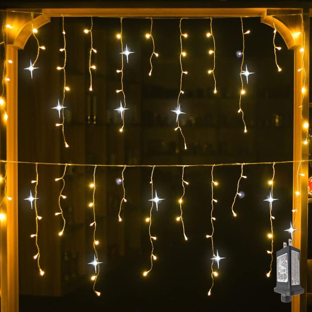 LUMICURTAIN led-tuinslingers - draperiestijl, fonkelende warme verlichting