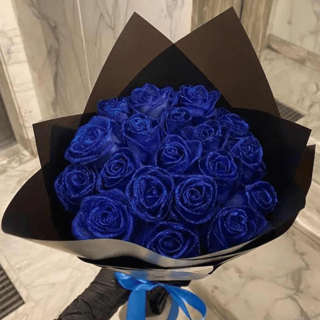 Rosa Fleurion Forever Bloom — rosa preservada genuína com glitter e acabamento de brilho suave