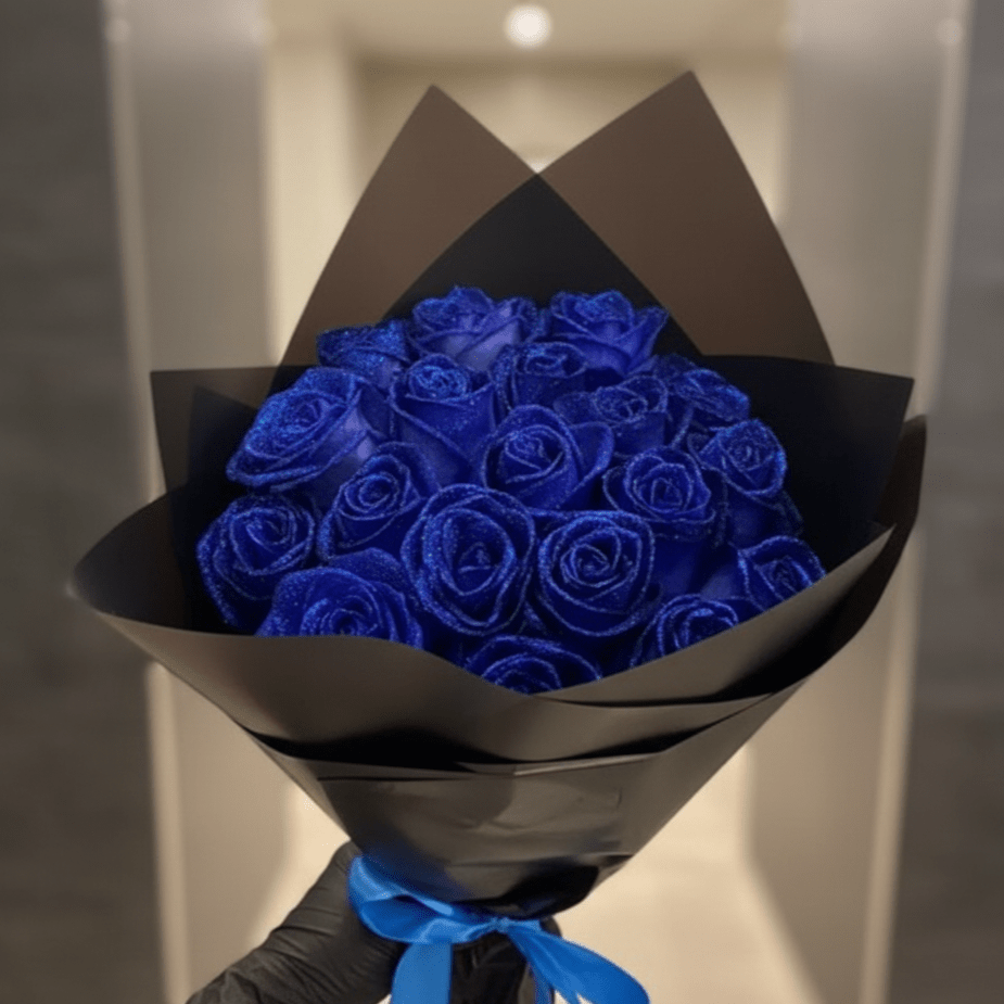 Rosa Fleurion Forever Bloom — rosa preservada genuína com glitter e acabamento de brilho suave