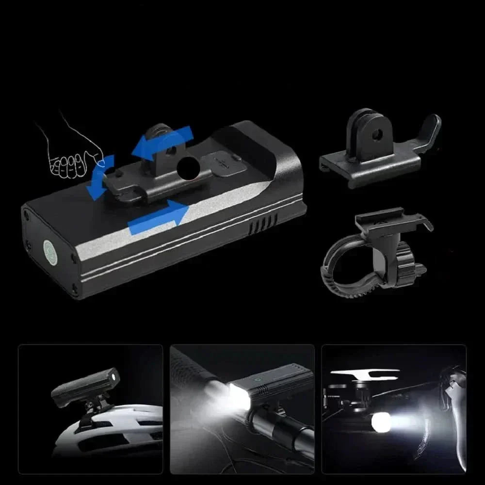 RoadGlow X-cykellampa — 12 LED-lampor, 5000 lumen, USB-C-uppladdningsbart batteri