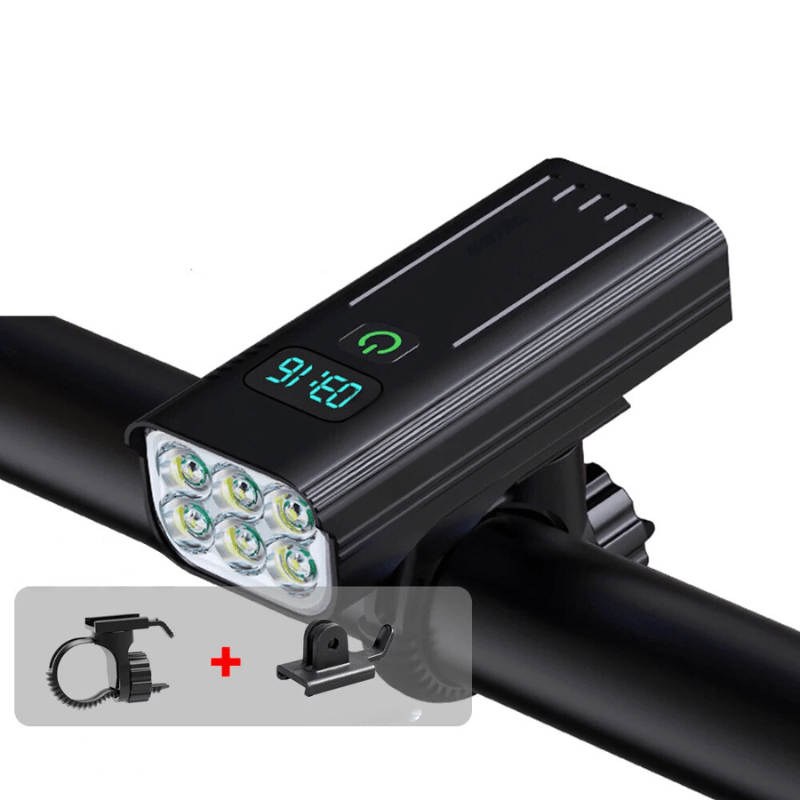 RoadGlow X-cykellampa — 12 LED-lampor, 5000 lumen, USB-C-uppladdningsbart batteri