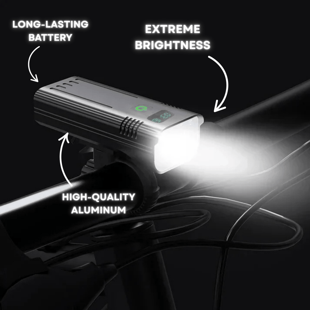 RoadGlow X-cykellampa — 12 LED-lampor, 5000 lumen, USB-C-uppladdningsbart batteri
