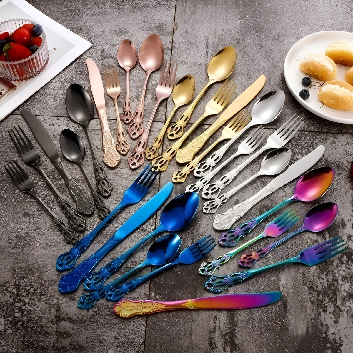 RoyalCutlery 24-Piece Stainless Steel Cutlery Set
