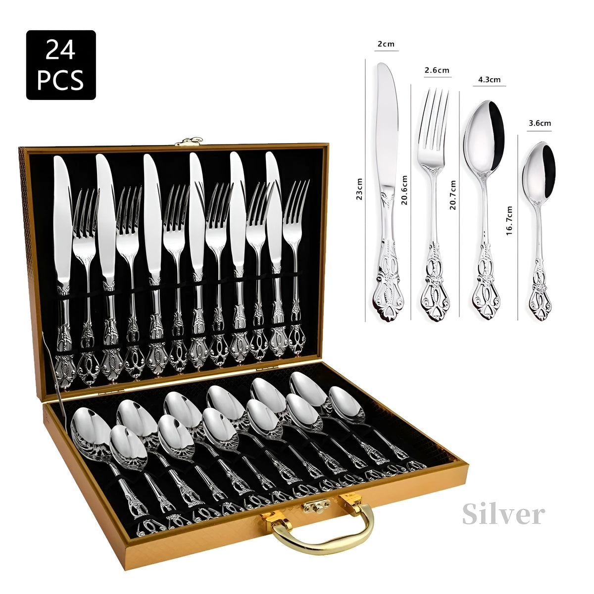 RoyalCutlery 24-Piece Stainless Steel Cutlery Set
