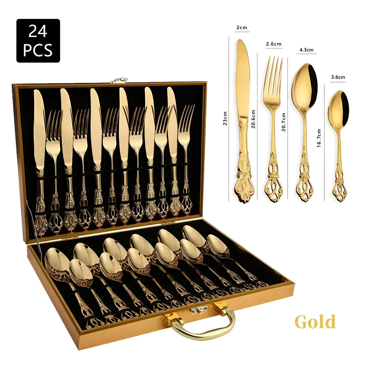 RoyalCutlery 24-Piece Stainless Steel Cutlery Set
