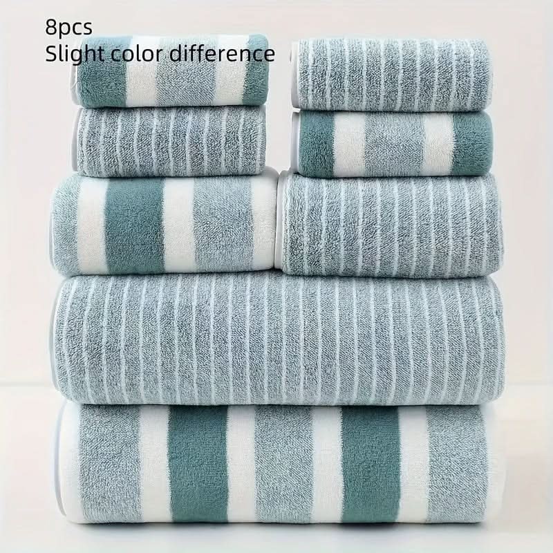 Coral Fleece Quick-Drying Towels – 8-Piece Ultra-Soft Set