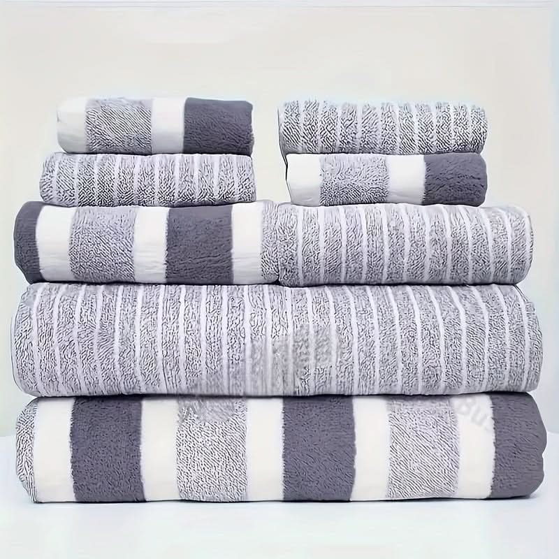 Coral Fleece Quick-Drying Towels – 8-Piece Ultra-Soft Set