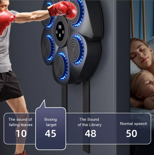 Máquina de boxeo musical — Iluminación RGB, conectividad Bluetooth y controles de velocidad interactivos
