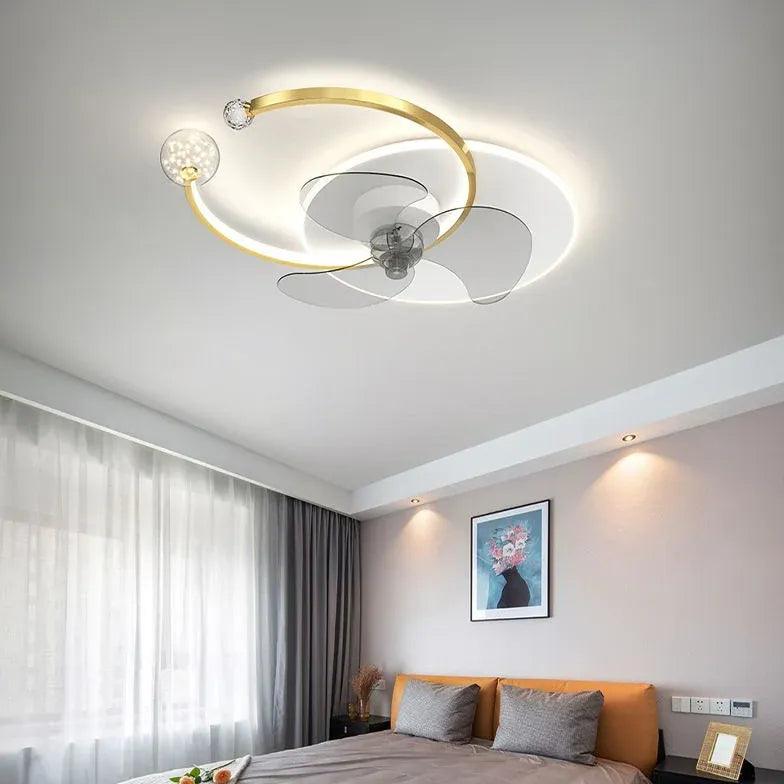 Ventilateur-plafonnier moderne luxueux avec éclairage pour chambre | boxzora