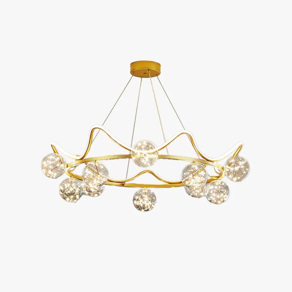 Suspension luxueuse en verre et cristal en forme de dôme | boxzora
