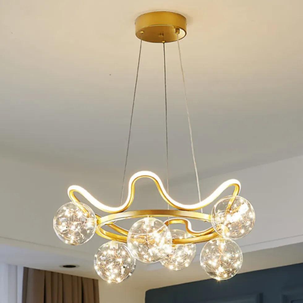 Lámpara colgante de cristal con cúpula de lujo | boxzora