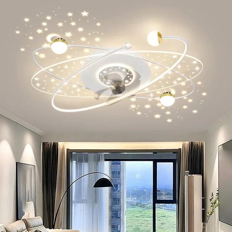 Modern LED Ceiling Fan with Starry Light | boxzora