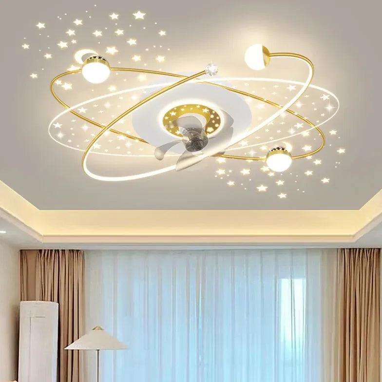 Modern LED Ceiling Fan with Starry Light | boxzora