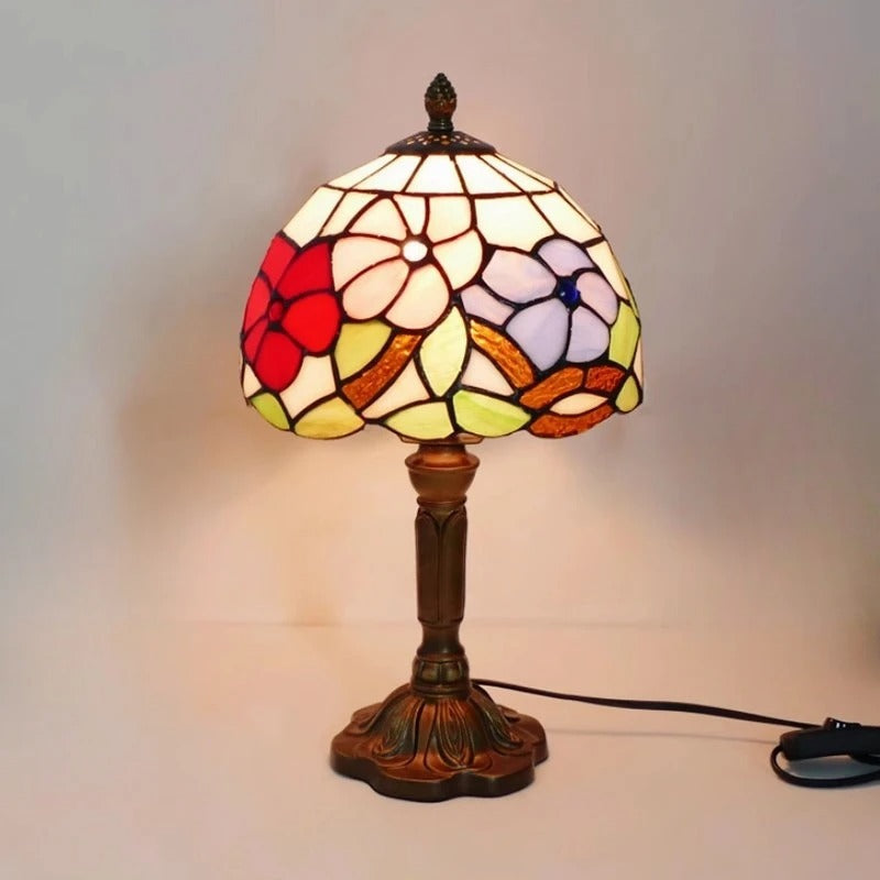 Candeeiro de mesa barroco LED — vidro Tiffany retro vintage E27