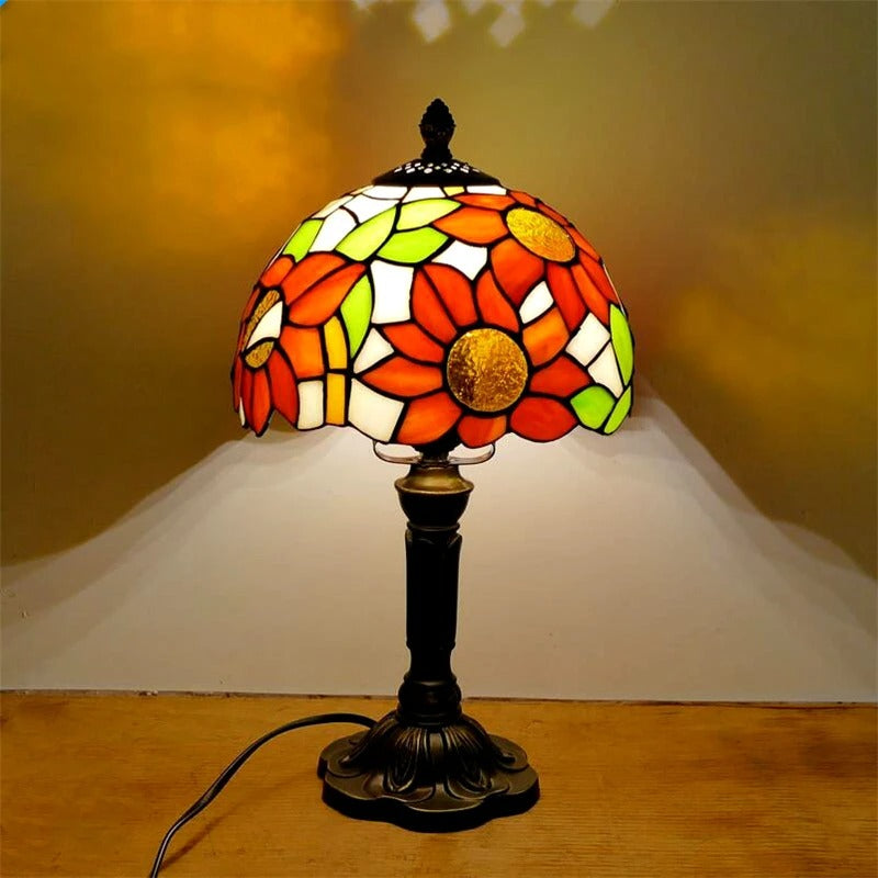 Candeeiro de mesa barroco LED — vidro Tiffany retro vintage E27