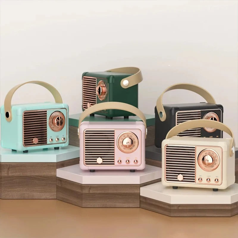 Vintage Bluetooth Speaker — Compact Wireless Design, Retro Styling, Clear Sound