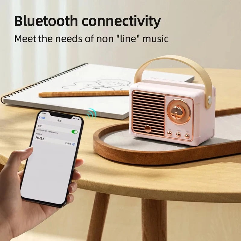 Vintage Bluetooth Speaker — Compact Wireless Design, Retro Styling, Clear Sound