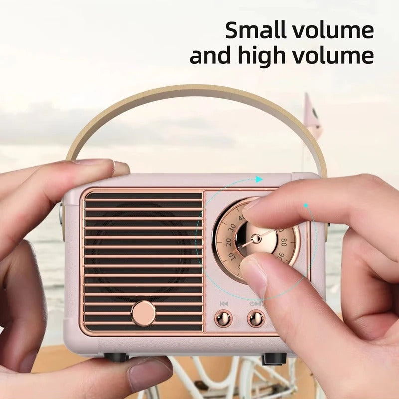 Vintage Bluetooth Speaker — Compact Wireless Design, Retro Styling, Clear Sound