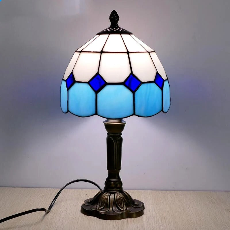 Candeeiro de mesa barroco LED — vidro Tiffany retro vintage E27